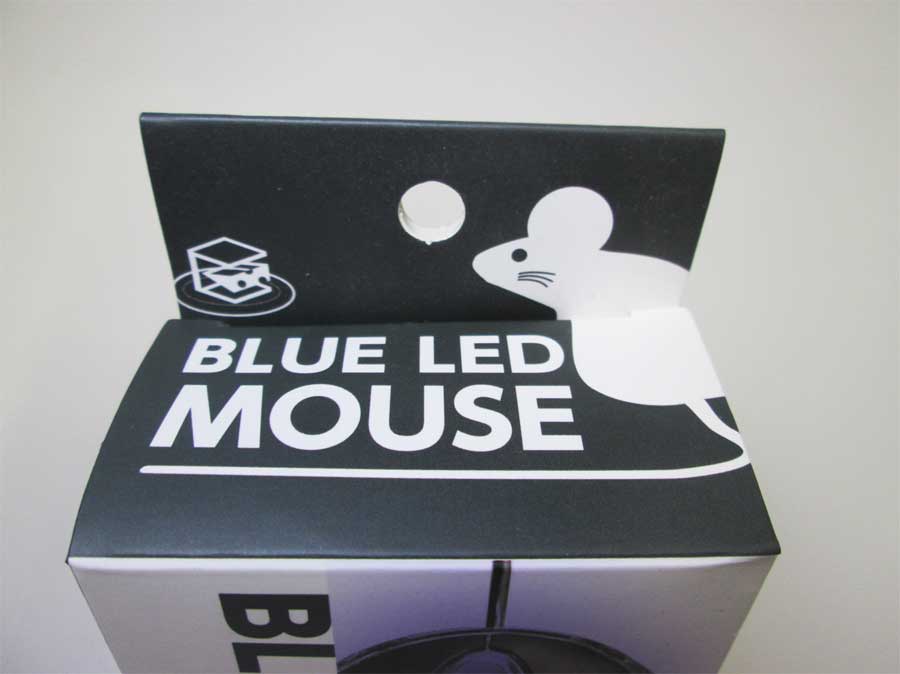 ダイソー BLUE LED MOUSE パッケージアップ2